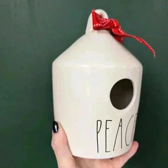 Rae Dunn  peace Christmas birdhouse - Picture 3 of 6